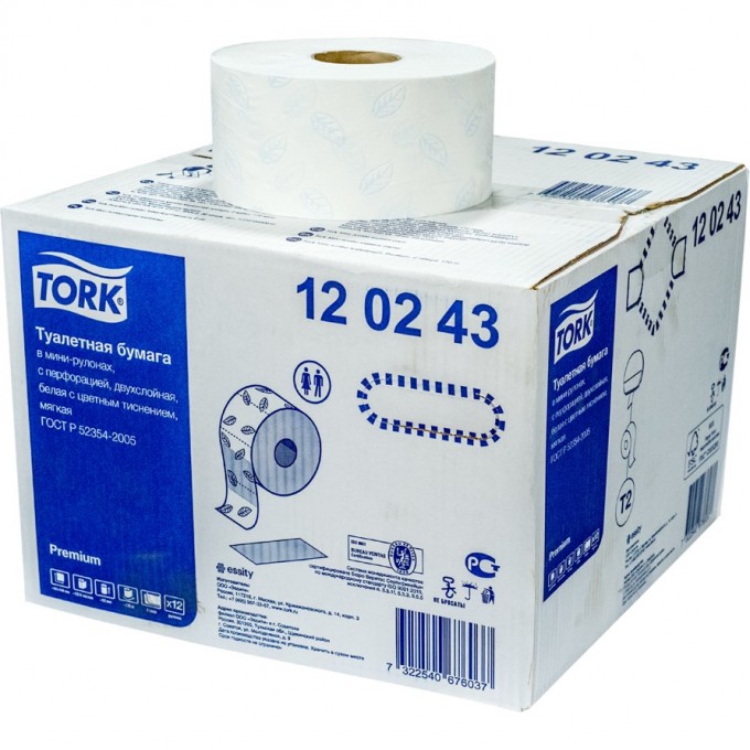 Бумага туалетная TORK PREMIUM 1/1 T-120243n Бумага туалетная TORK PREMIUM 1/1 T-120243n