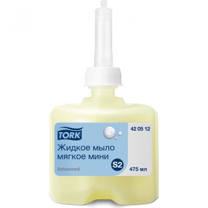 Мыло жидкое TORK PREMIUM S2 475 мл желтое, картридж для диспенсера PX-420512 Мыло жидкое TORK PREMIUM S2 475 мл желтое, картридж для диспенсера PX-420512
