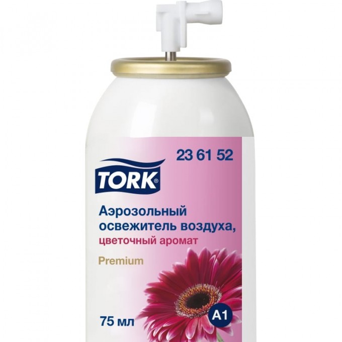 Освежитель аэрозольный TORK PREMIUM A1 75 мл цветочный, картридж для диспенсера BX-236152 Освежитель аэрозольный TORK PREMIUM A1 75 мл цветочный, картридж для диспенсера BX-236152