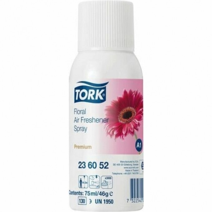 Освежитель аэрозольный TORK PREMIUM ЦВЕТОЧНЫЙ 75 мл 2 шт A1 картридж для диспенсера 1/1 PX-236152n Освежитель аэрозольный TORK PREMIUM ЦВЕТОЧНЫЙ 75 мл 2 шт A1 картридж для диспенсера 1/1 PX-236152n