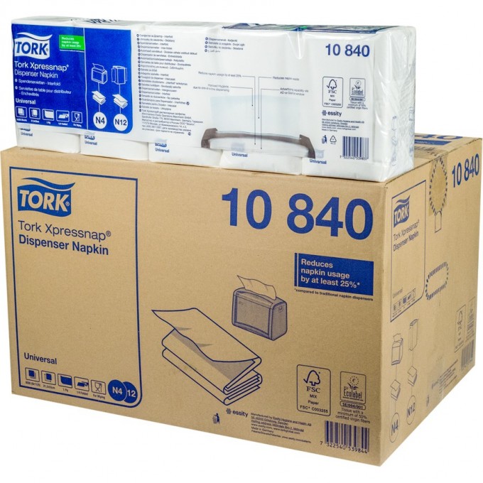 Салфетка бумажная TORK Universal 40 шт/уп 1/1 T-10840n Салфетка бумажная TORK Universal 40 шт/уп 1/1 T-10840n